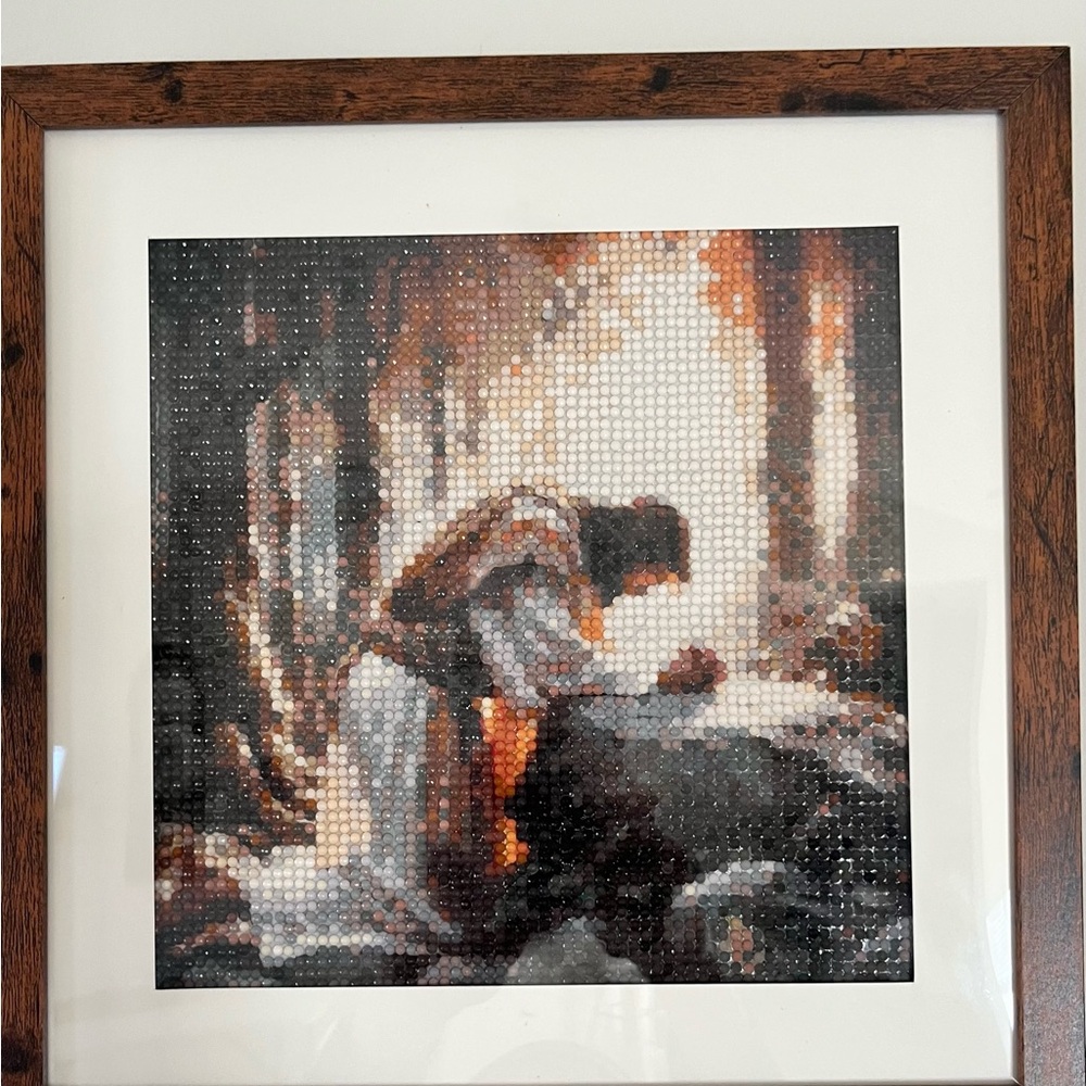 Framed Diamond Painting of Jesus at The Garden of Gethsemane.